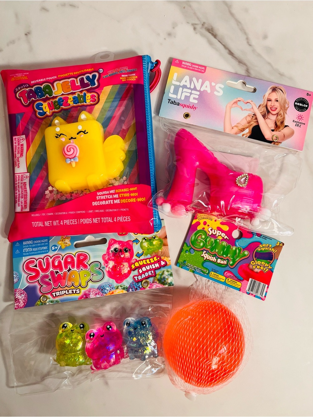 Taba Jelly Corgie, Sugar Swaps Triplets Frogs, Gummy Squishy Ball,  Lana’s Heel